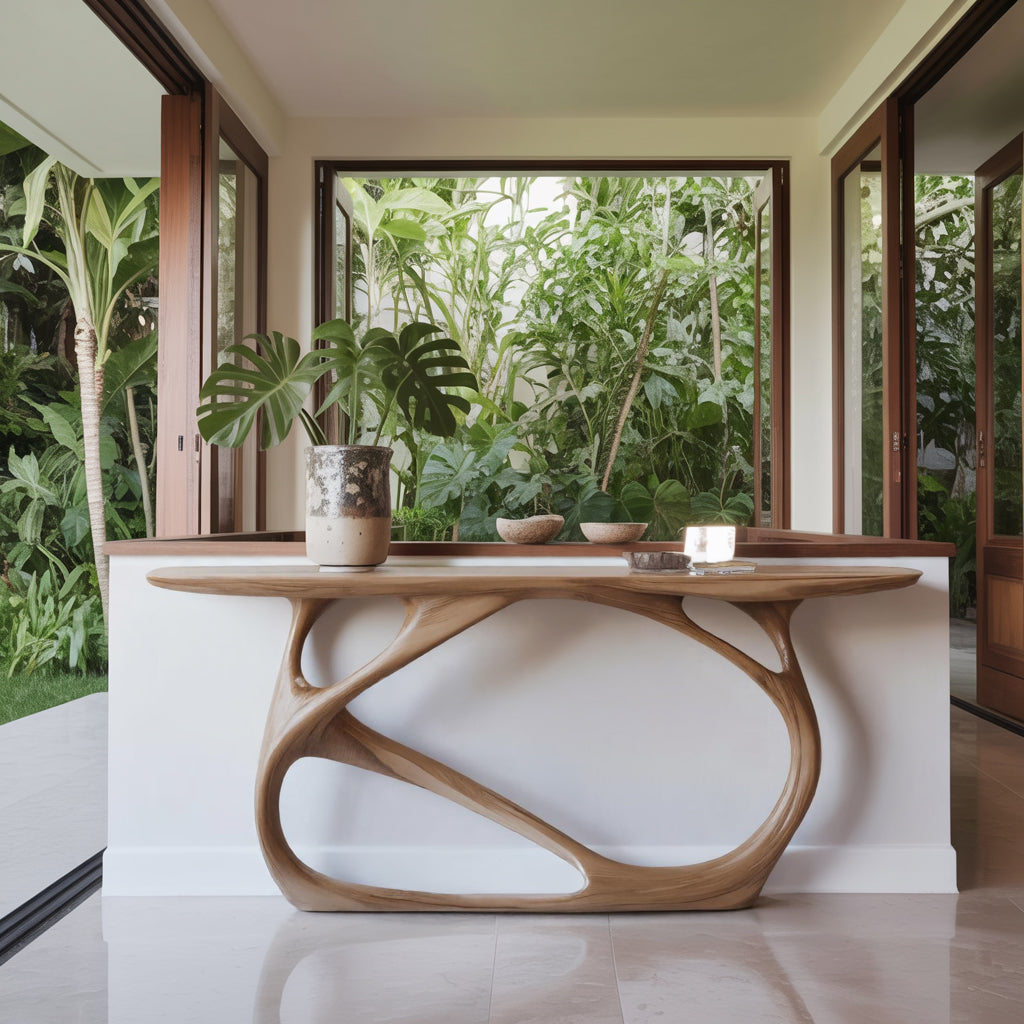 Flowing Design Handcraft Console Table