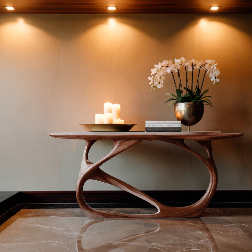 Flowing Design Handcraft Console Table - TimbeRustic Console Table