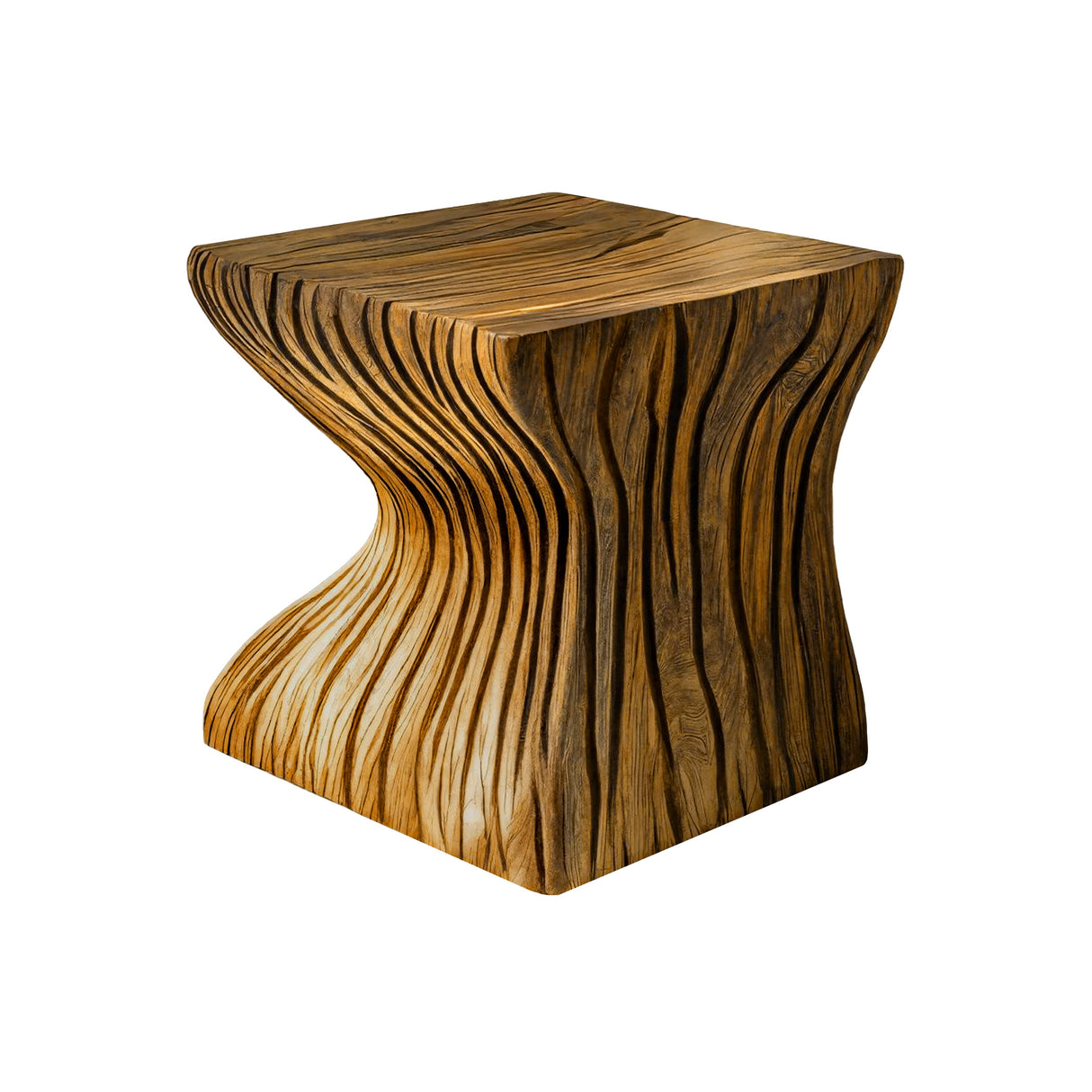 Flowing Solid Wood Bedside Table