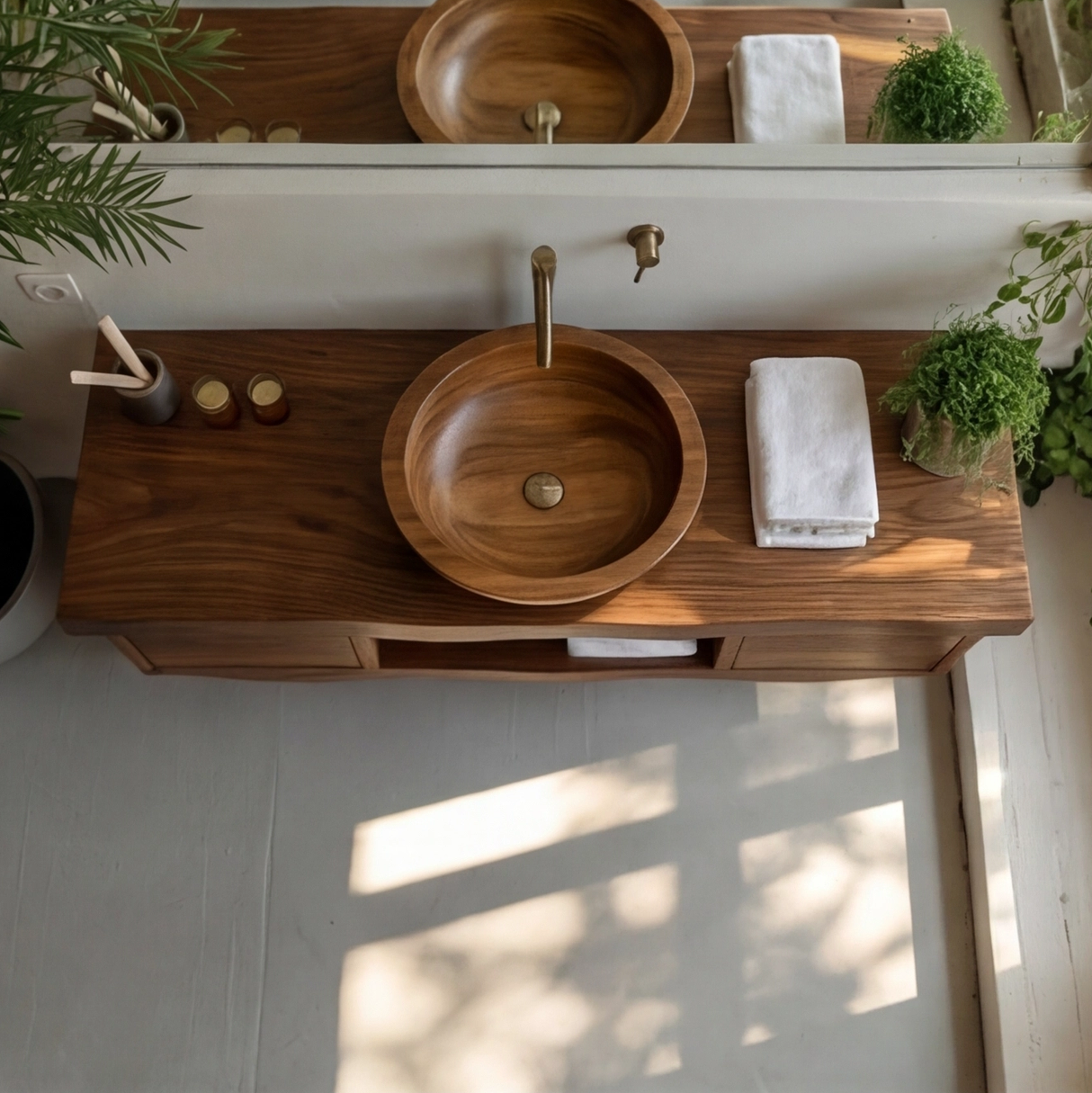 Flowline Solid Wood Floating Bathroom Vanity With Drawers - Timberustic Floating Bathroom Vanity With Drawers