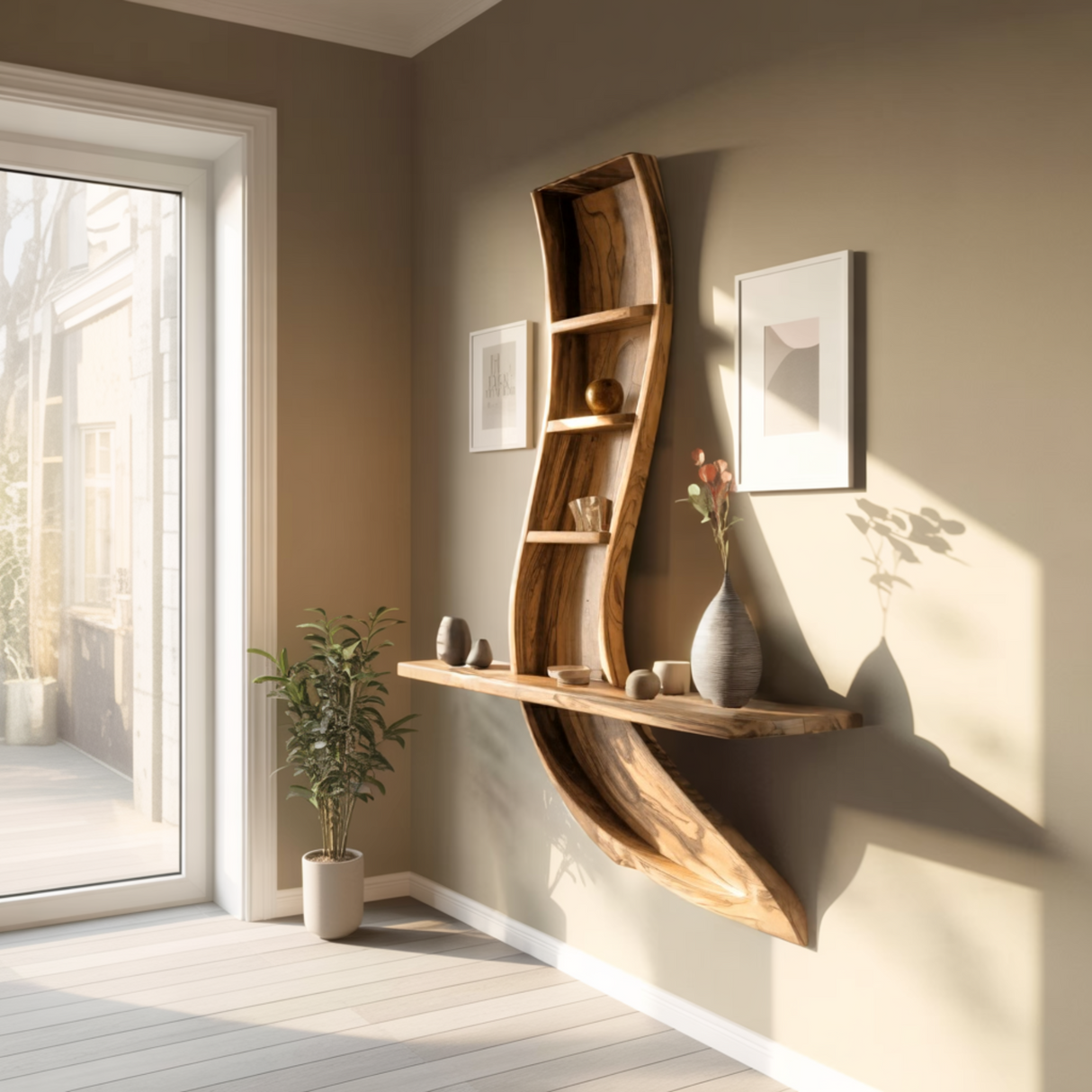 Flowline Solid Wood Floating Display Shelf - Timberustic Display Shelf