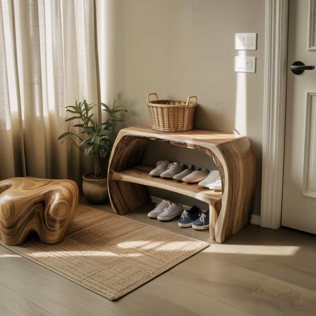 Flowline Solid Wood Shoe Rack - Timberustic Shoe Rack