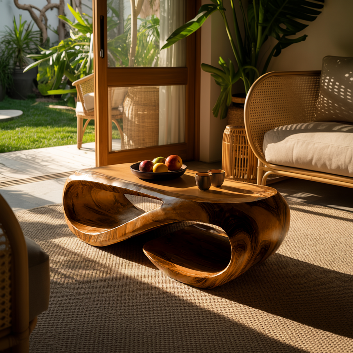 Flowloop Sculpted Solid Wood Coffee Table - Timberustic Coffee Table