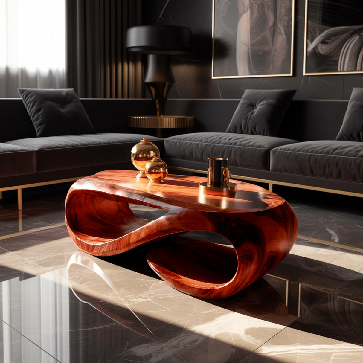 Flowloop Sculpted Solid Wood Coffee Table - Timberustic Coffee Table