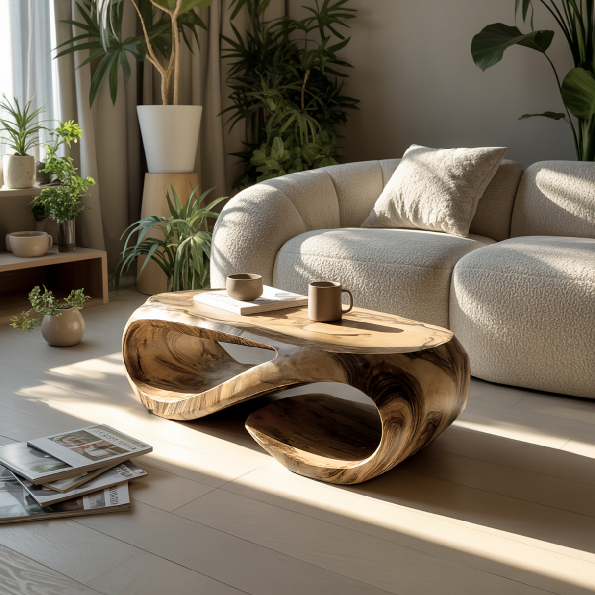 Flowloop Sculpted Solid Wood Coffee Table - Timberustic Coffee Table