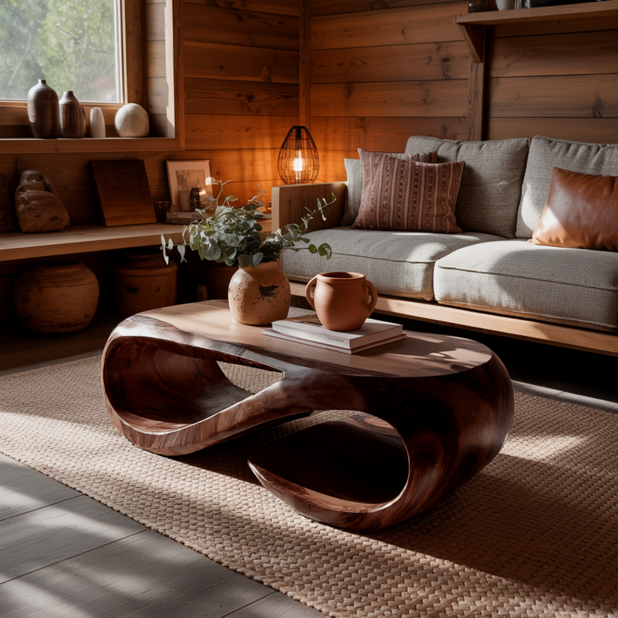 Flowloop Sculpted Solid Wood Coffee Table - Timberustic Coffee Table