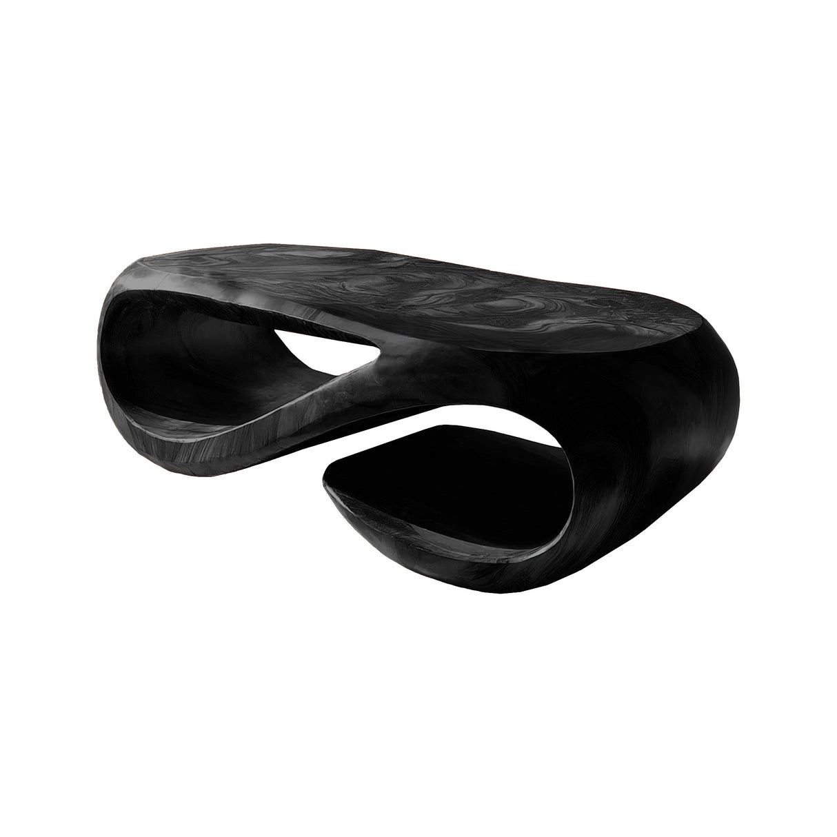 Flowloop Sculpted Solid Wood Coffee Table Black - Timberustic Coffee Table