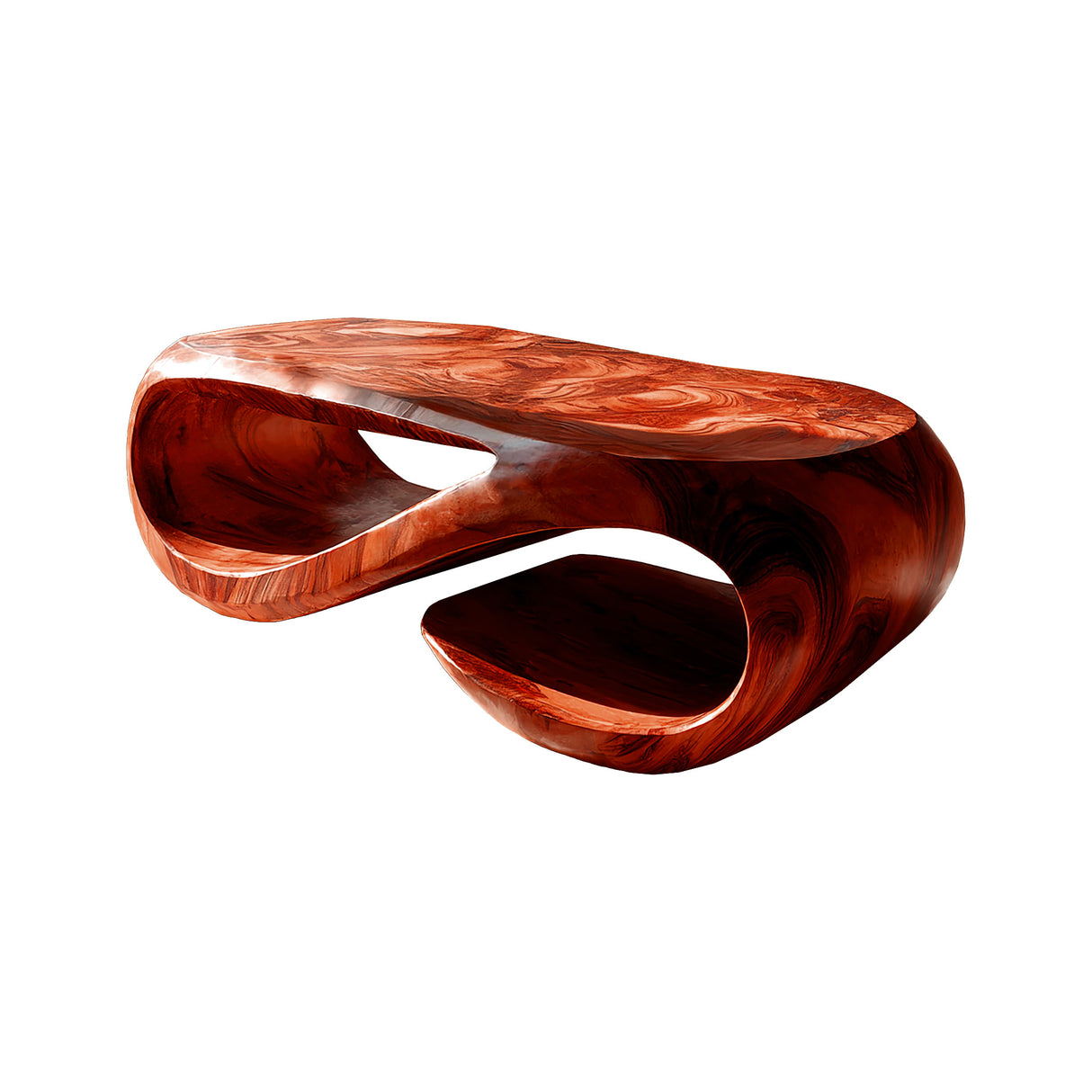 Flowloop Sculpted Solid Wood Coffee Table Mahogany - Timberustic Coffee Table