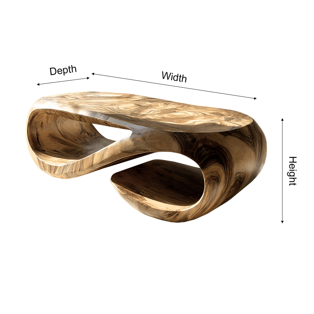 Flowloop Sculpted Solid Wood Coffee Table - Timberustic Coffee Table
