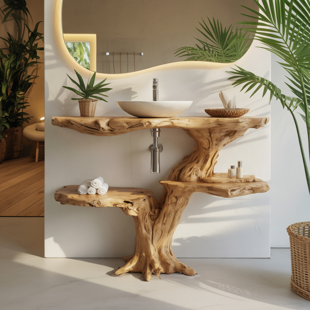 Flowroot Solid Wood Bathroom Vanity