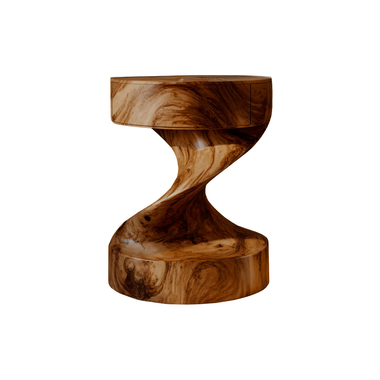 Flowtwist Handcrafted Solid Wood Bedside Table Brown - Timberustic Bedside Table
