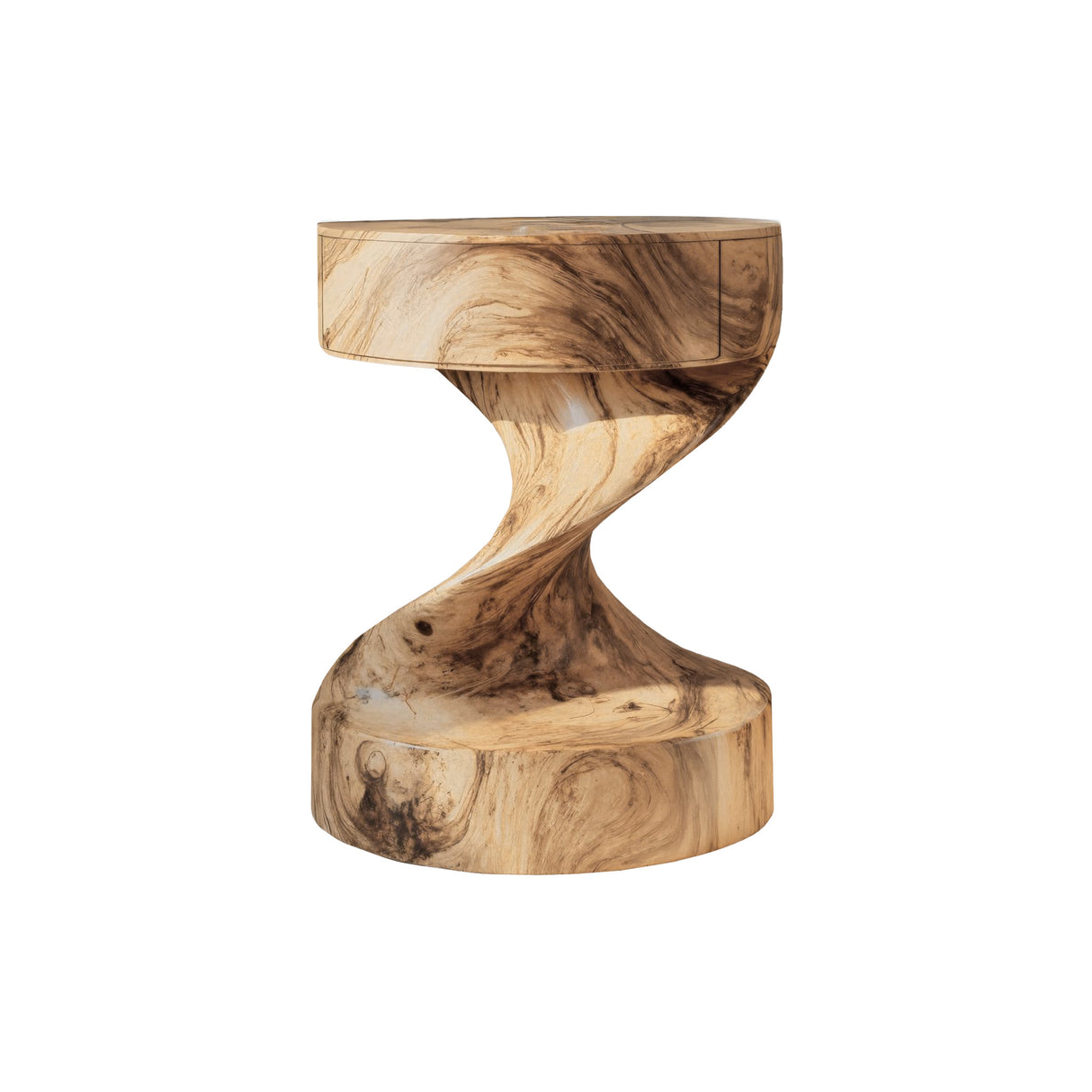 Flowtwist Handcrafted Solid Wood Bedside Table Natural Oak - Timberustic Bedside Table