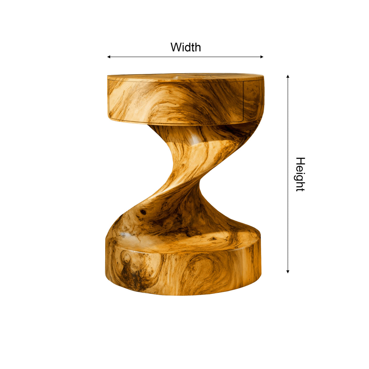 Flowtwist Handcrafted Solid Wood Bedside Table - Timberustic Bedside Table