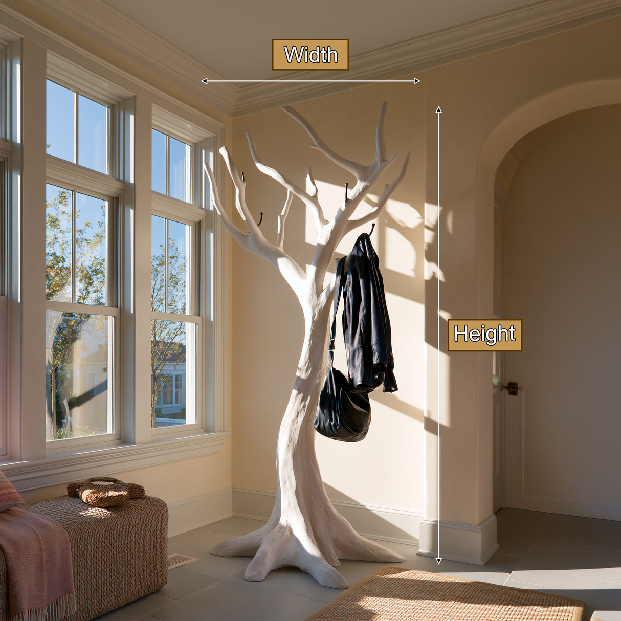 Frosthaven Sculpted Solid Wood Tree Coat Rack - Timberustic Tree Coat Rack