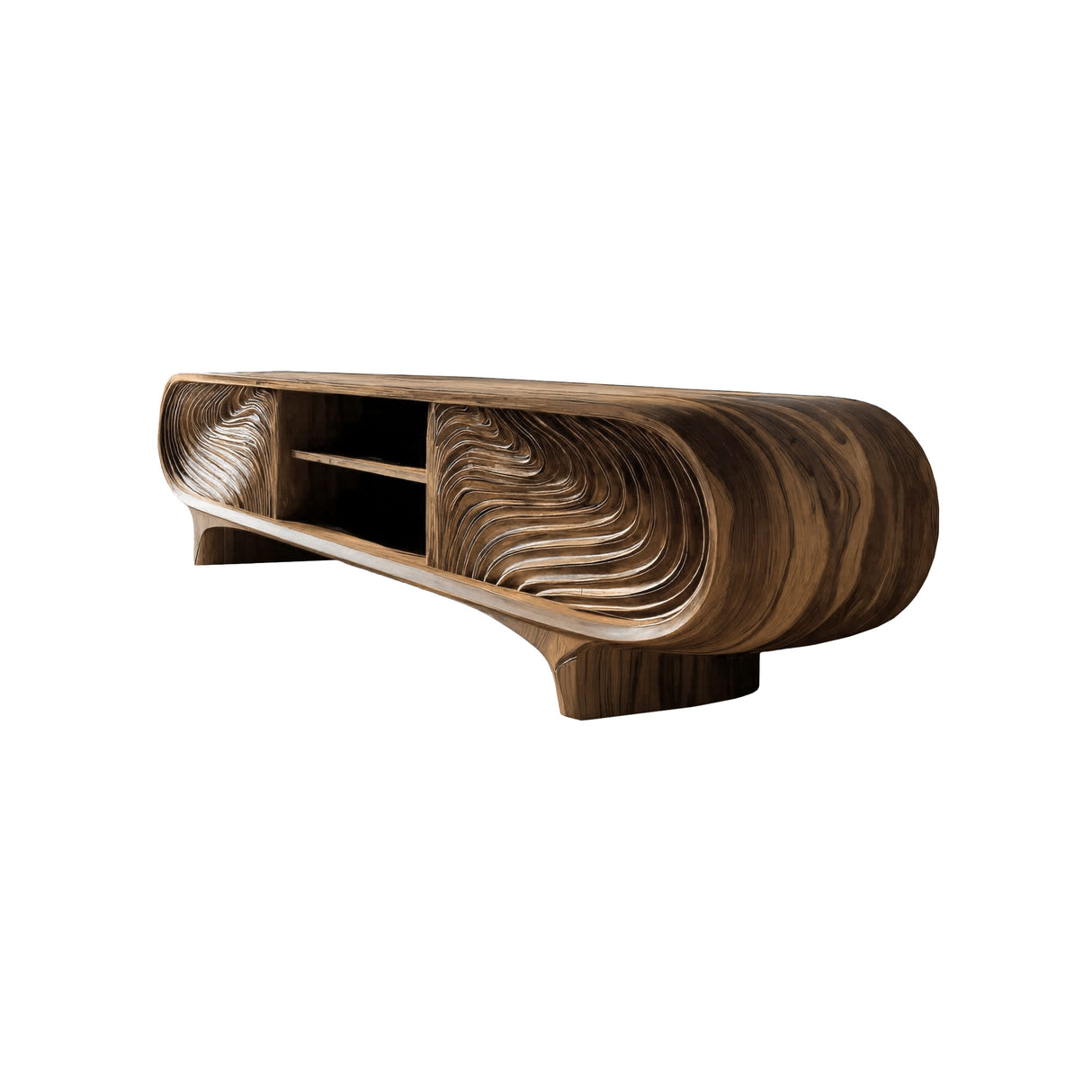 Graincrest Waveflow Carved Wood Grain TV Cabinet