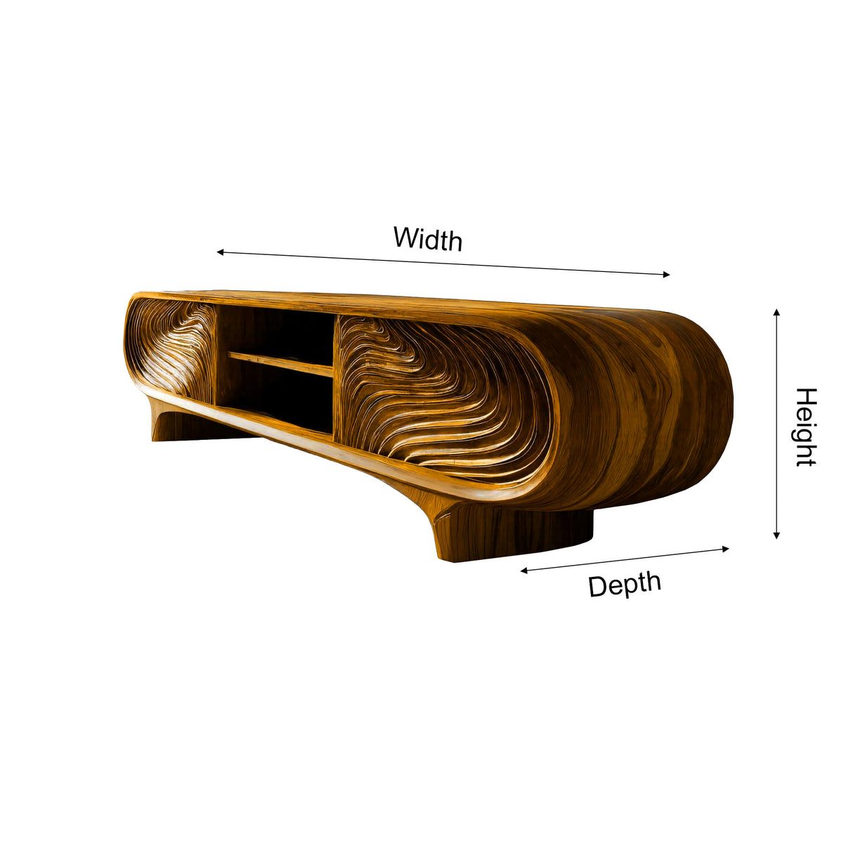 Graincrest Waveflow Carved Wood Grain TV Cabinet