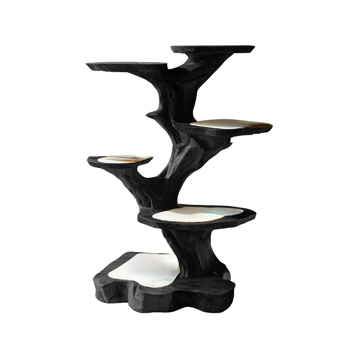 Grovia Sculpted Solid Wood Tree-Inspired Cat Tree Shelf Black - Timberustic Tree-Inspired Cat Tree Shelf