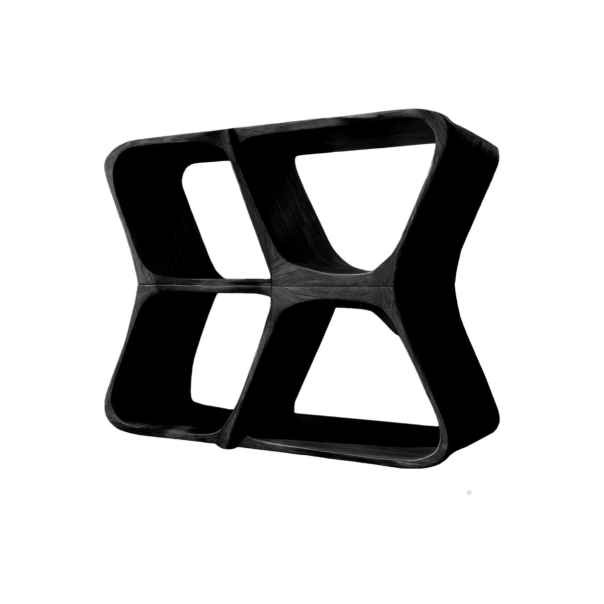 Harmona Sculpted Solid Wood Record Player Stand With Storage Black - Timberustic Record Player Stand With Storage