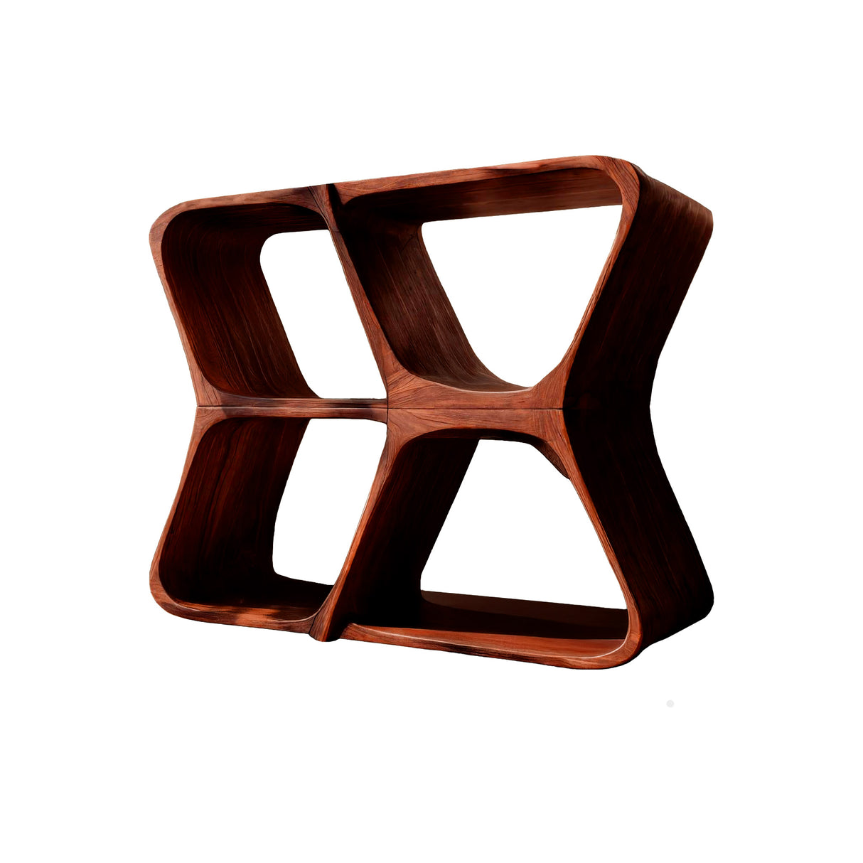 Harmona Sculpted Solid Wood Record Player Stand With Storage Mahogany - Timberustic Record Player Stand With Storage