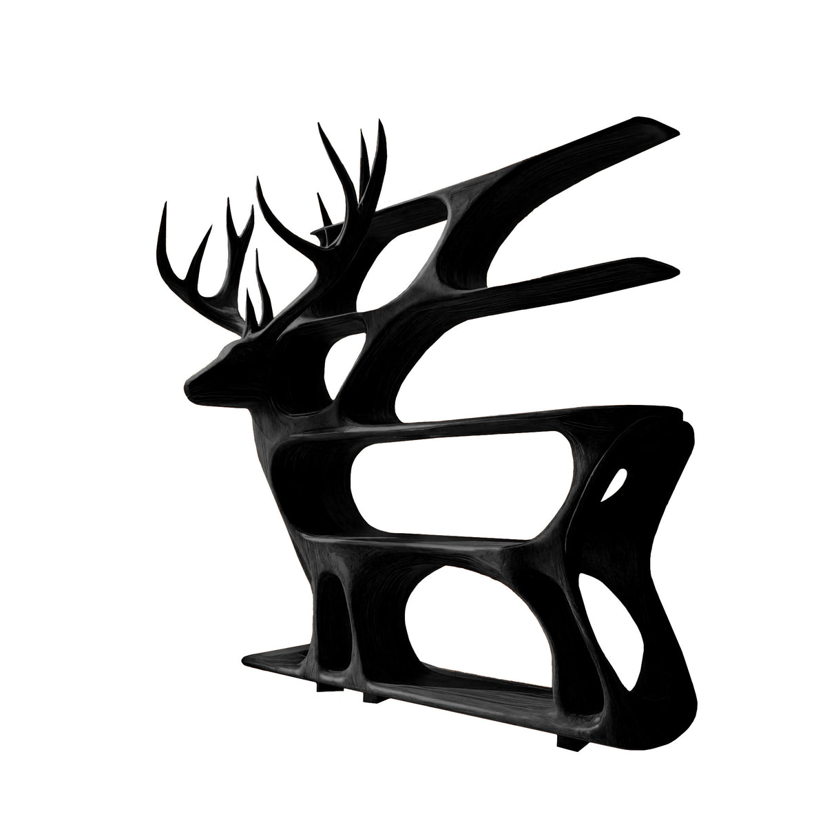 Hartwell Rise Handcrafted Solid Wood Deer Bookshelf Black - Timberustic Bookshelf