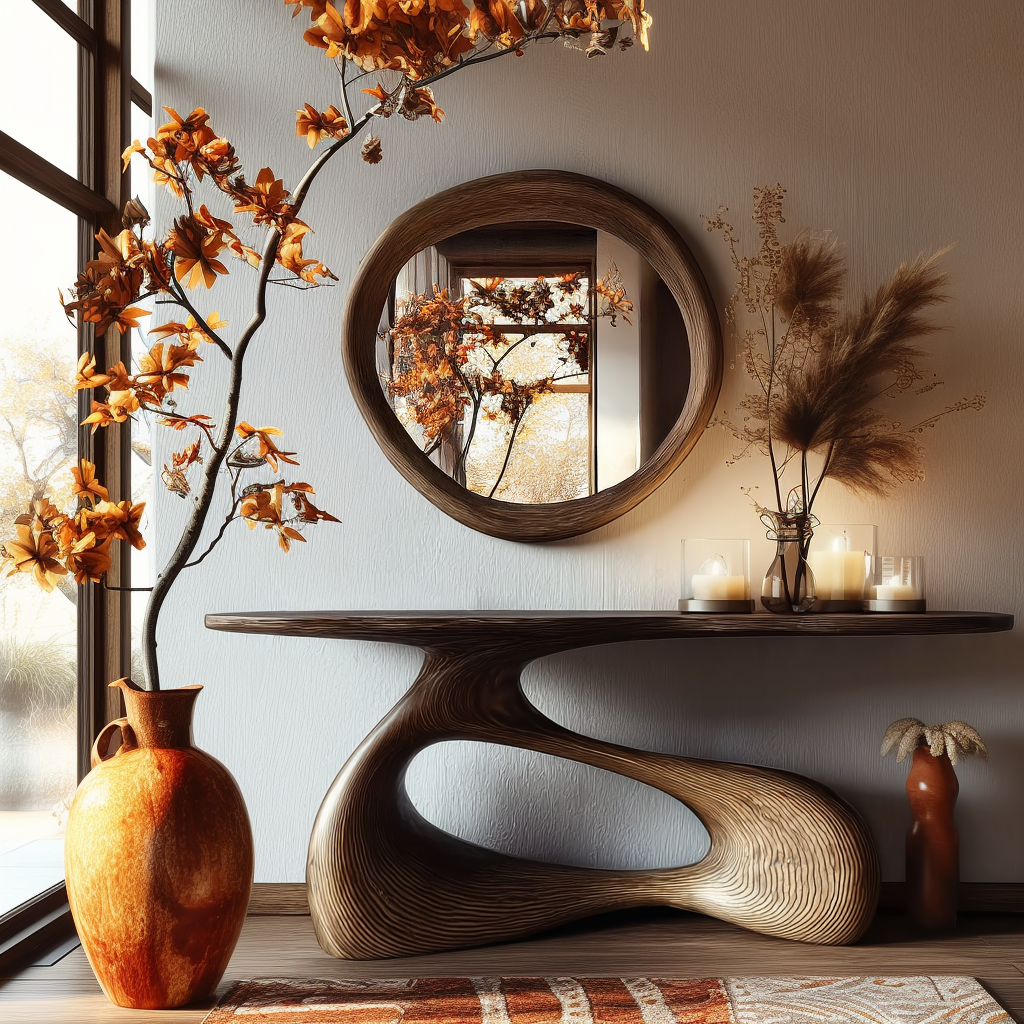 Heliora Loop Live Edge Solid Wood Console Table