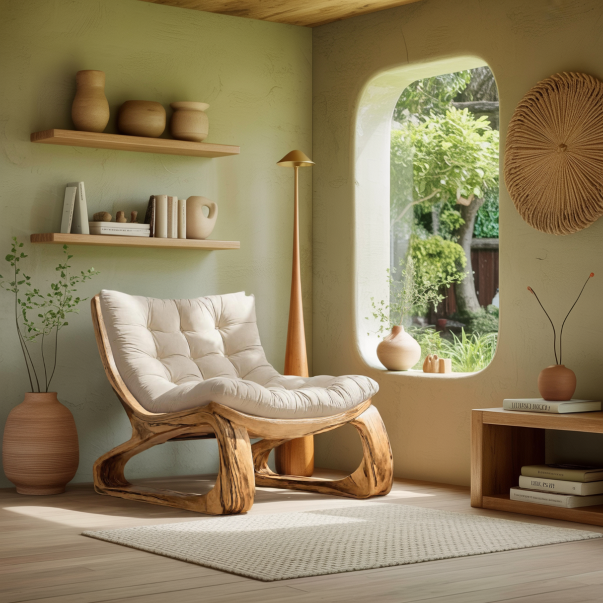 Heliora Loop Sculpted Solid Wood Lounge Chair - Timberustic Lounge Chair