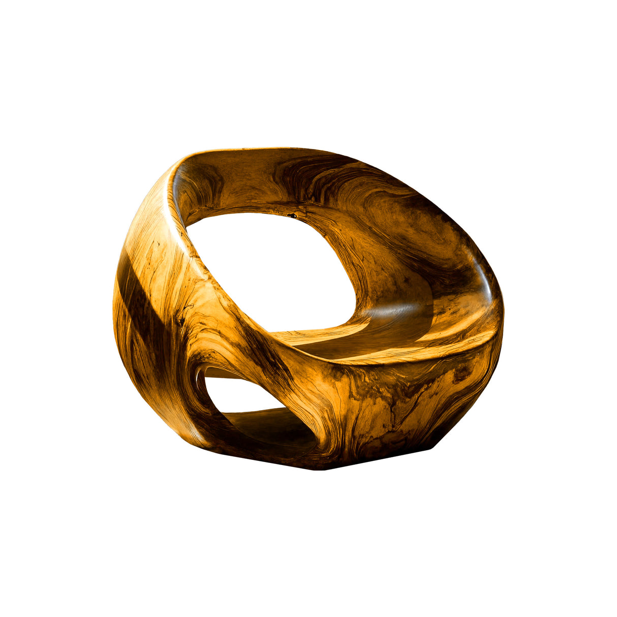 Heliora Ring Sculpted Solid Wood Lounge Chair Teak - Timberustic Lounge Chair
