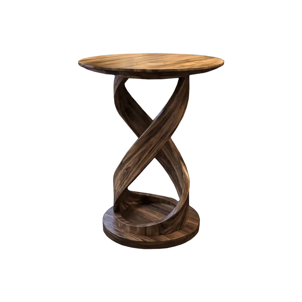 Heliora Twist Solid Wood Bar Table Natural Oak - Timberustic Bar Table