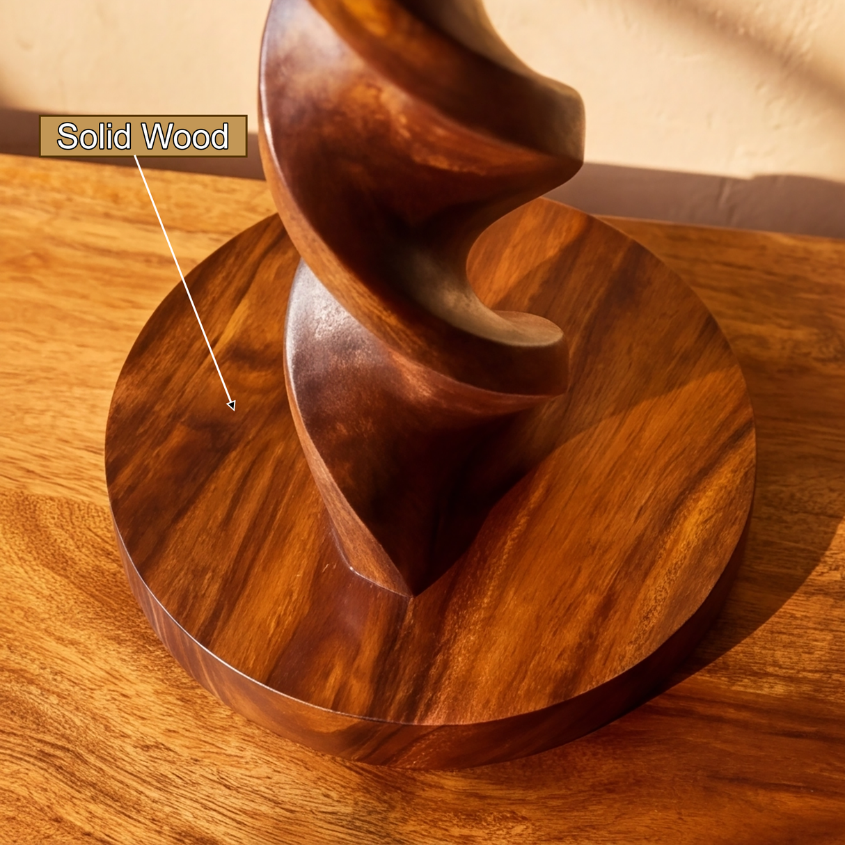 Heliora Twisted Solid Wood Pedestal Stand - Timberustic Pedestal Stand