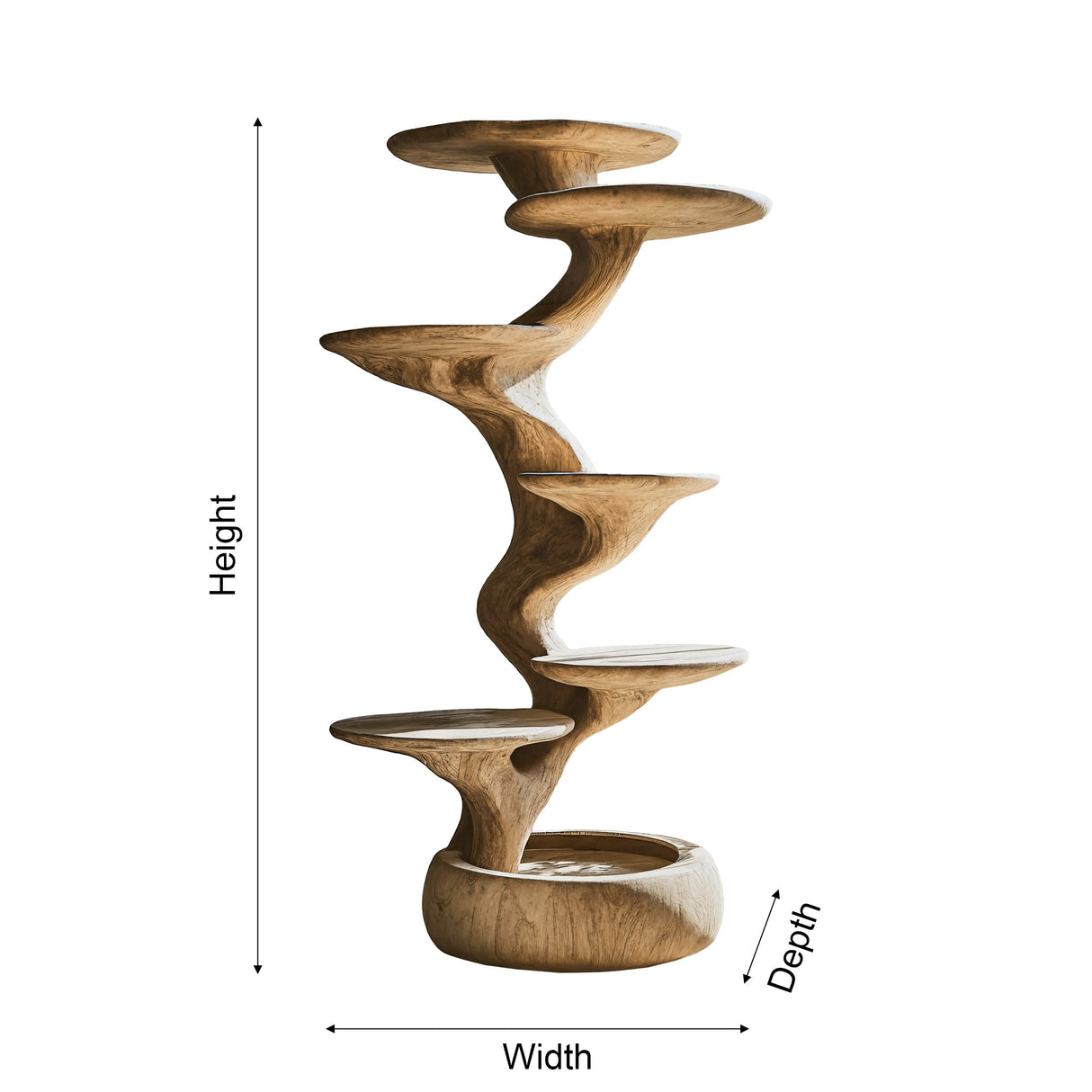 Helix Sculpted Solid Wood Tree-Inspired Cat Tree Shelf - Timberustic Tree-Inspired Cat Tree Shelf