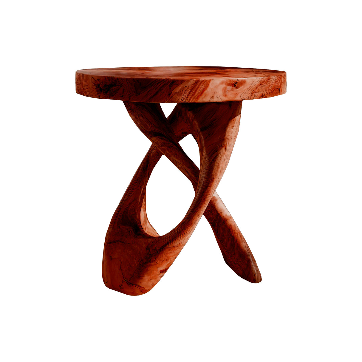 Helixcrest Sculpted Solid Wood Side Table Mahogany - Timberustic Side Table