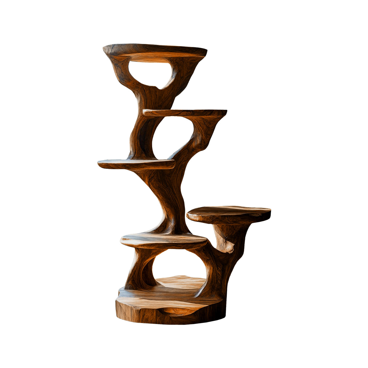 Holloway Sculpted Solid Wood Tree-Inspired Cat Tree Shelf Brown - Timberustic Tree-Inspired Cat Tree Shelf
