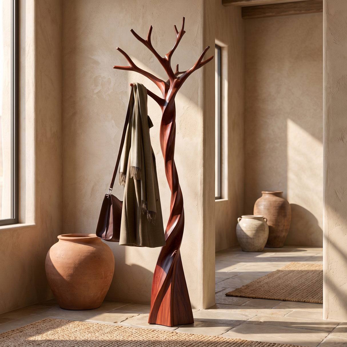 Ironbark Handcrafted Sculpted Solid Wood Tree Coat Rack - Timberustic Tree Coat Rack