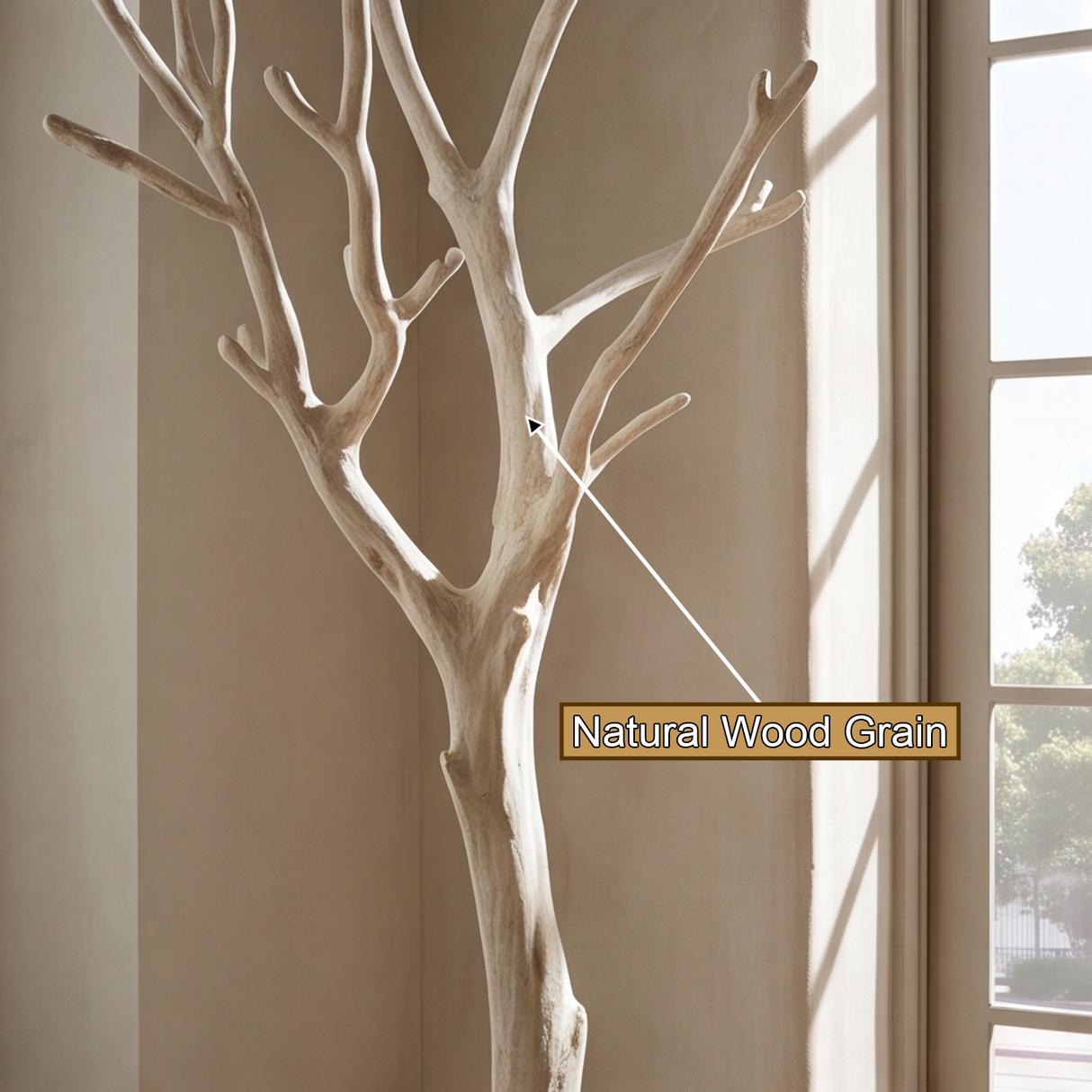 Ivorybark Sculpted Solid Wood Tree Coat Rack - Timberustic Tree Coat Rack