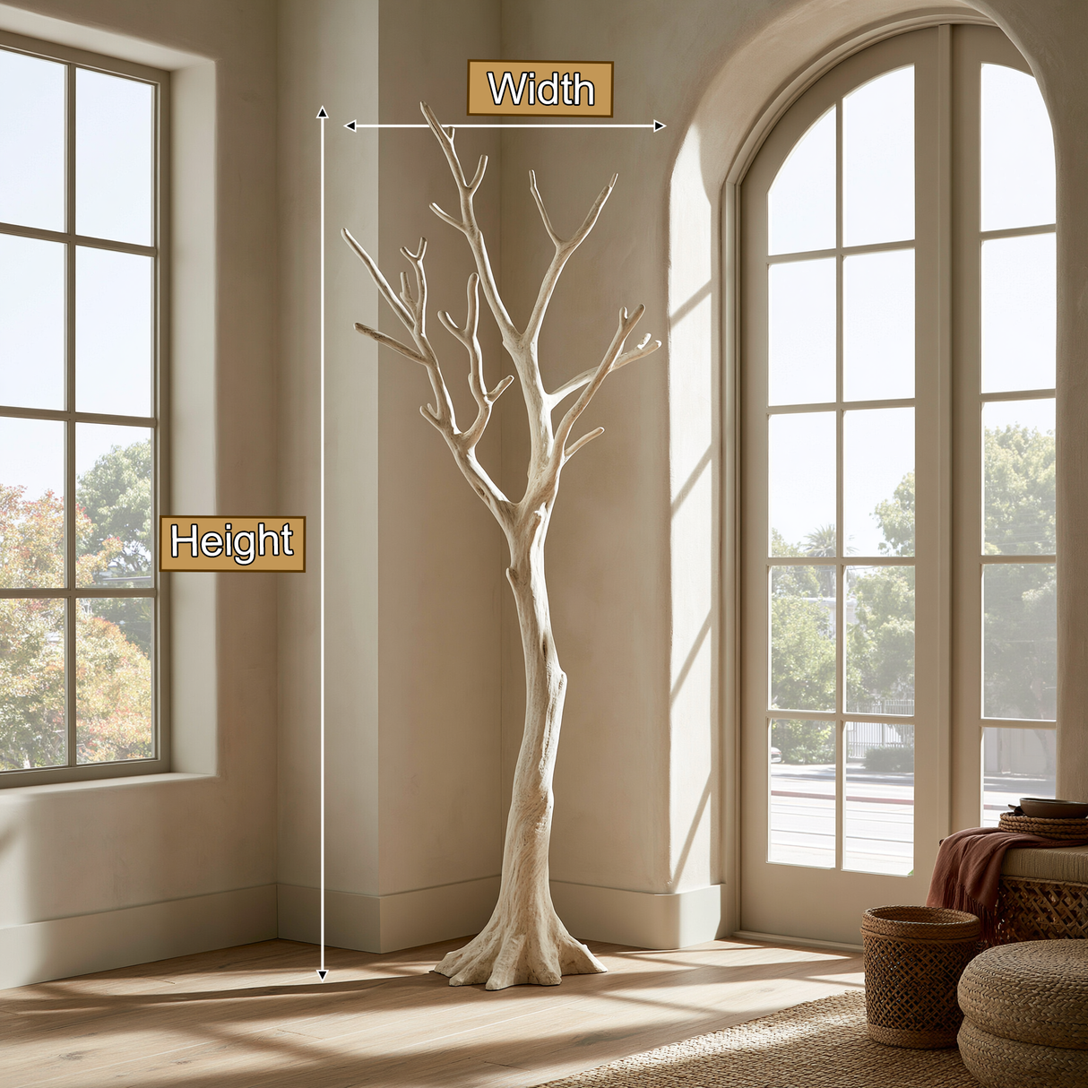 Ivorybark Sculpted Solid Wood Tree Coat Rack - Timberustic Tree Coat Rack