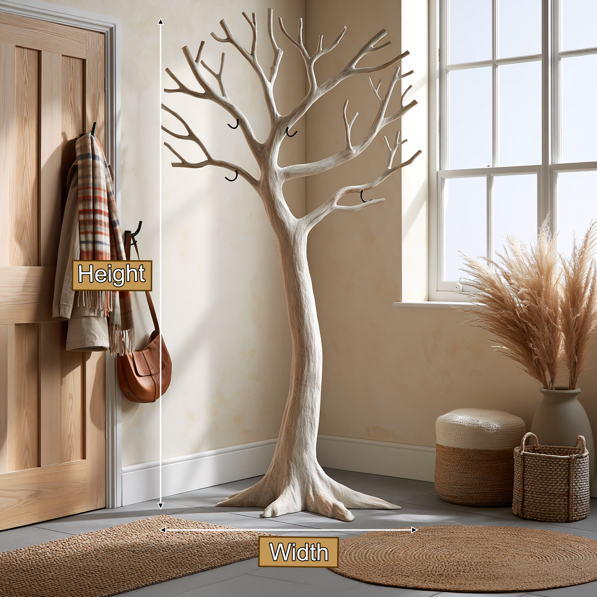 Ivorygrove Sculpted Solid Wood Tree Coat Rack - Timberustic Tree Coat Rack