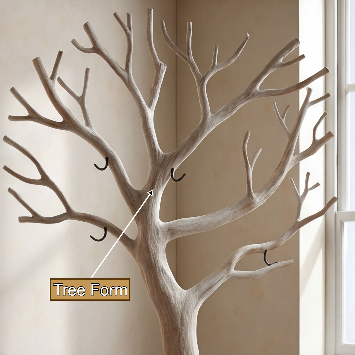 Ivorygrove Sculpted Solid Wood Tree Coat Rack - Timberustic Tree Coat Rack