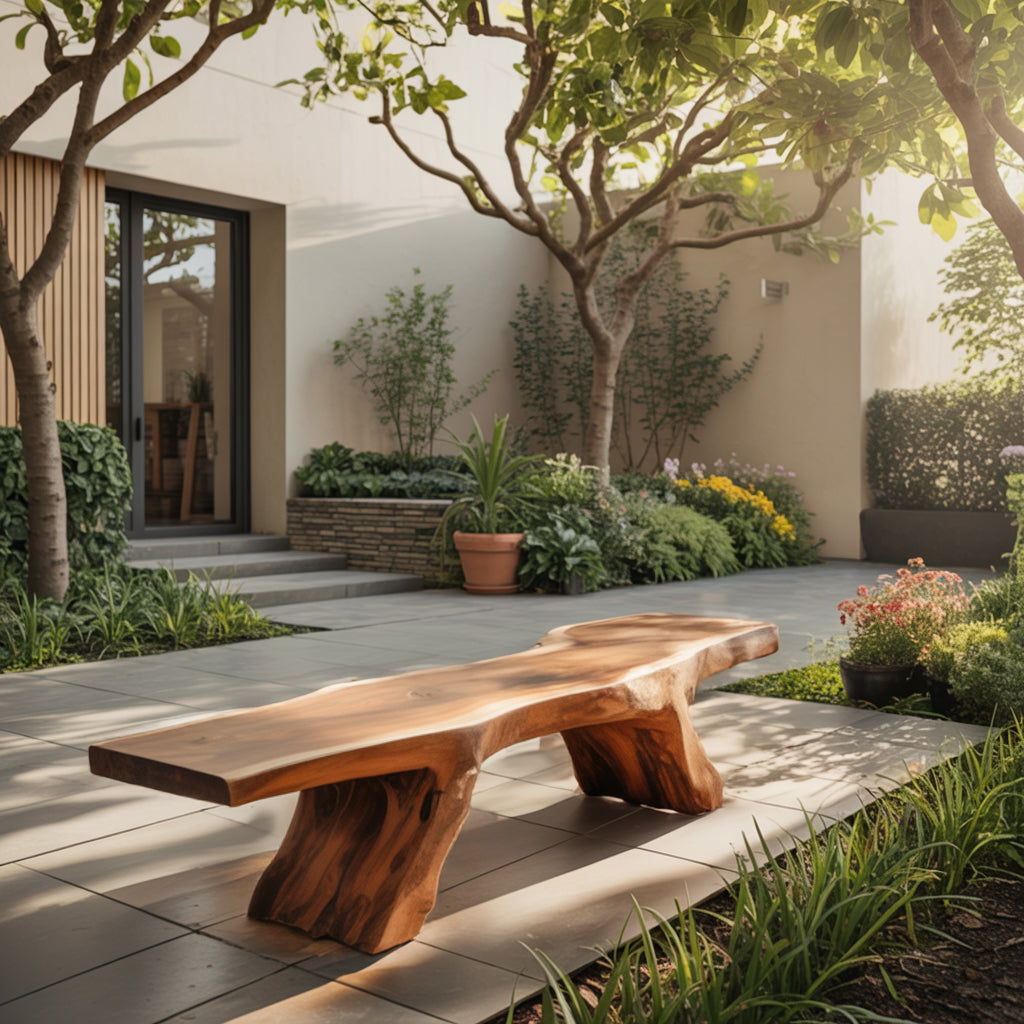 Kael Nature-Inspired Solid Wood Outdoor Bench