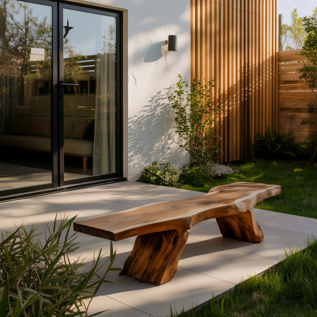 Kael Nature-Inspired Solid Wood Outdoor Bench