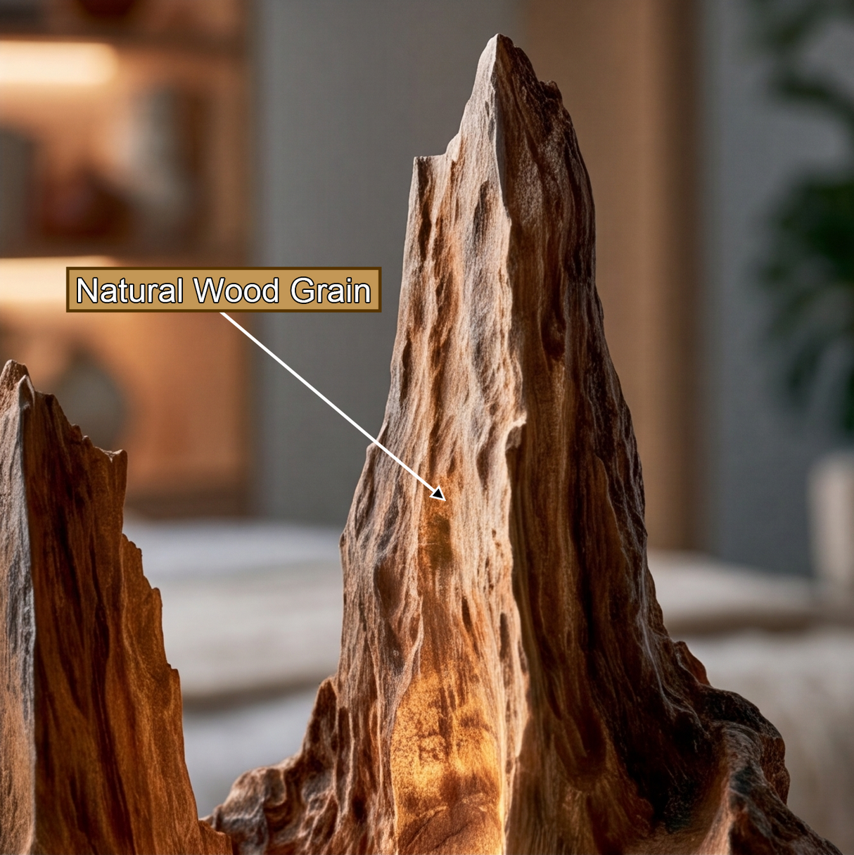 Kaeldrift Sculpted Solid Wood Mountain Table Lamp SPA183590
