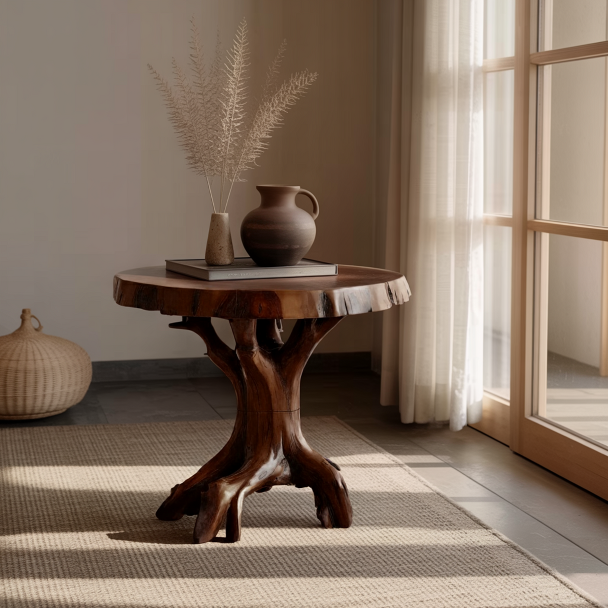 Kaelis Nature-Inspired Solid Wood Side Table - Timberustic Side Table