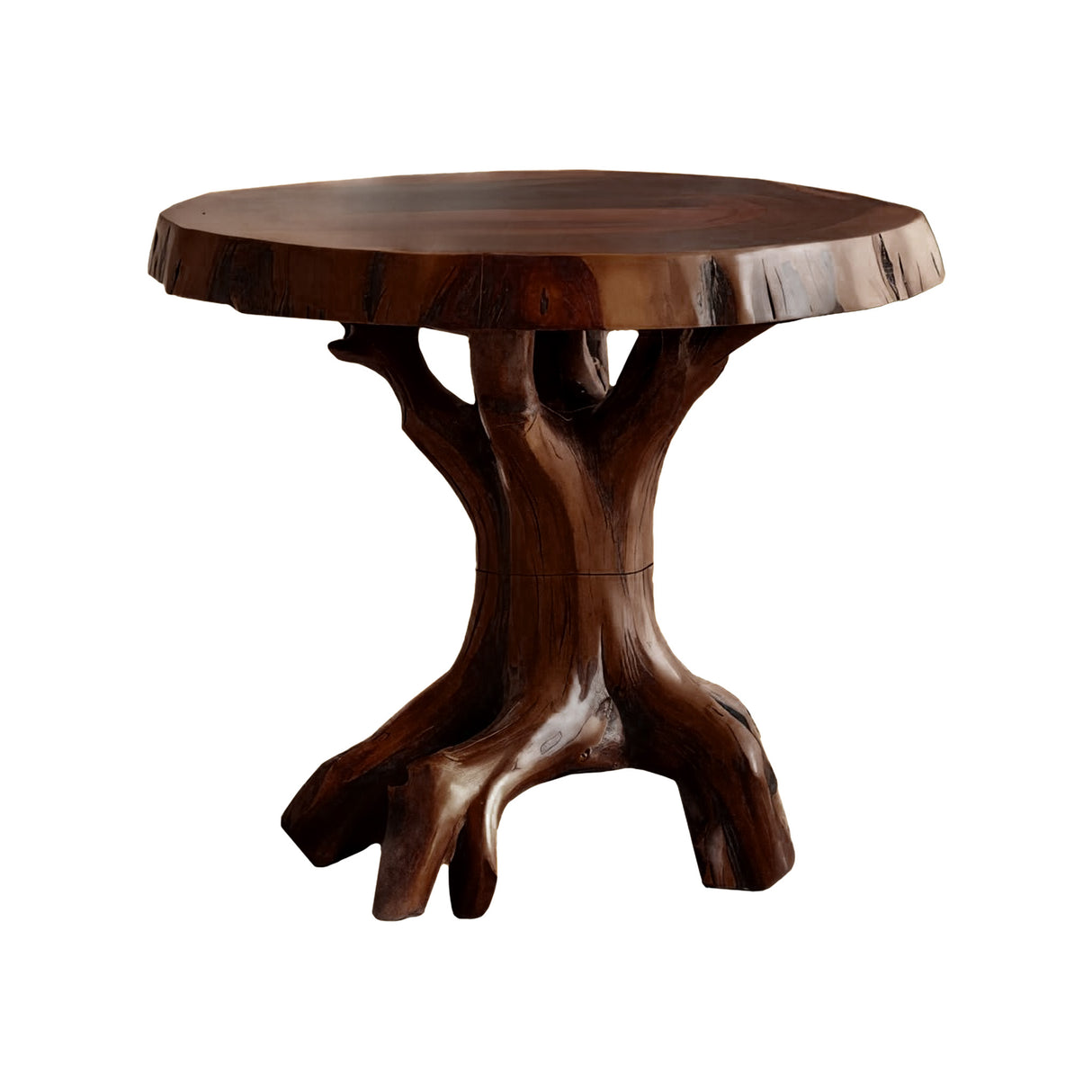 Kaelis Nature-Inspired Solid Wood Side Table Dark Walnut - Timberustic Side Table