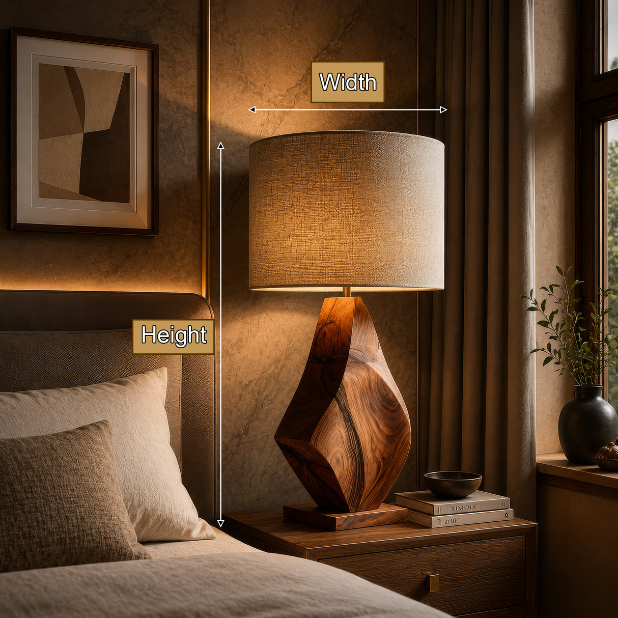 Kaelith Handcrafted Solid Wood Table Lamp SPA029581 - Timberustic Table Lamp