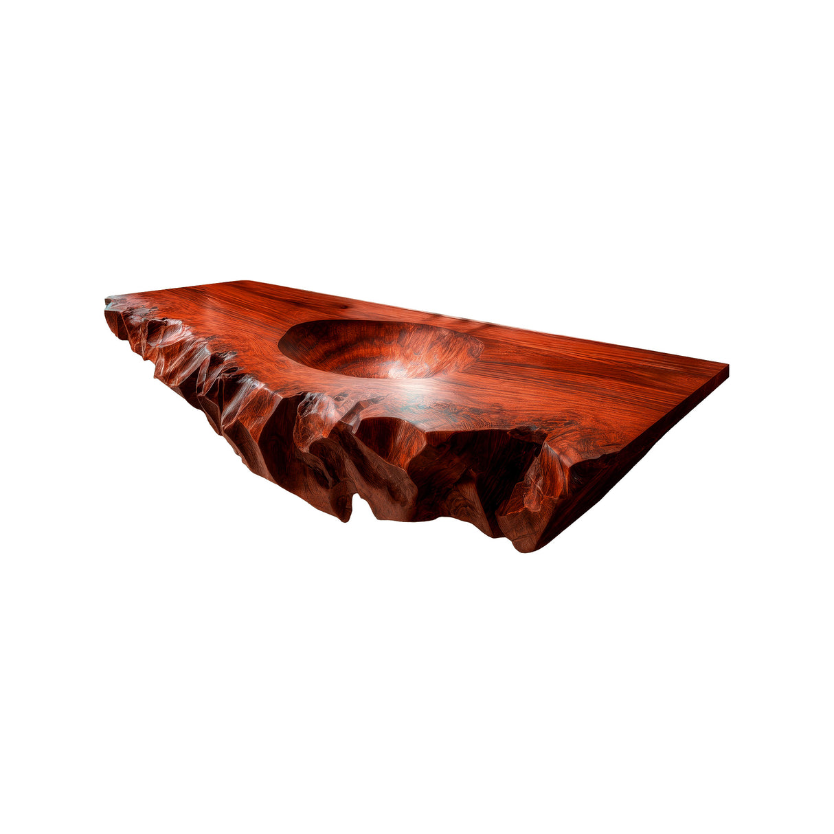 Kaelith Live Edge Solid Wood Floating Bathroom Vanity with Integrated Sink Mahogany - Timberustic Floating Bathroom Vanity with Integrated Sink