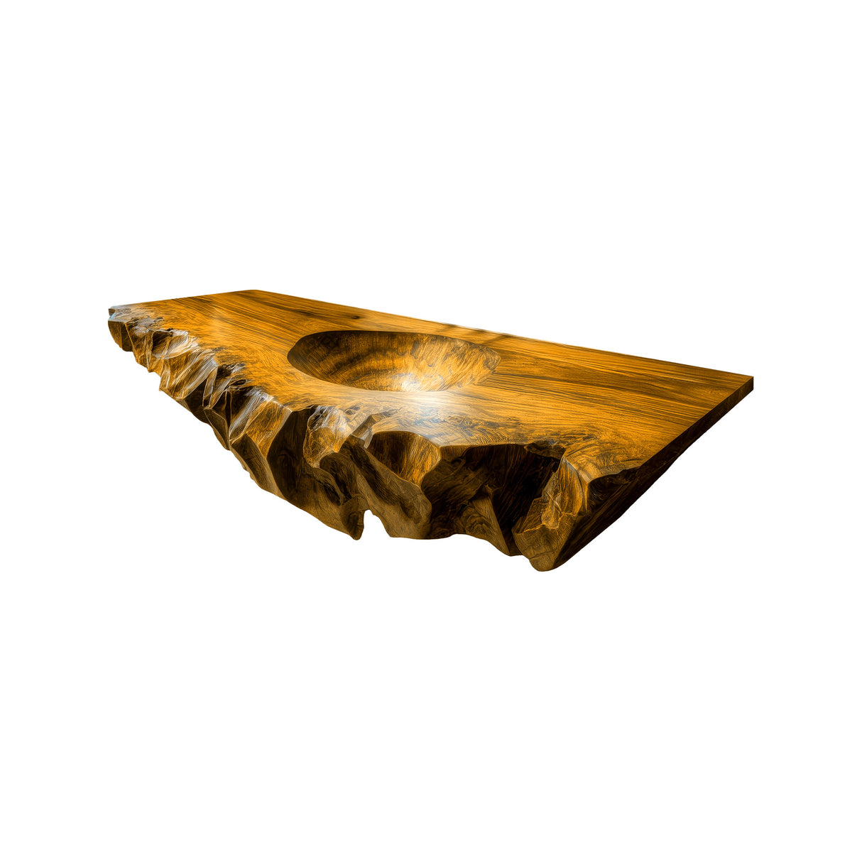 Kaelith Live Edge Solid Wood Floating Bathroom Vanity with Integrated Sink Teak - Timberustic Floating Bathroom Vanity with Integrated Sink