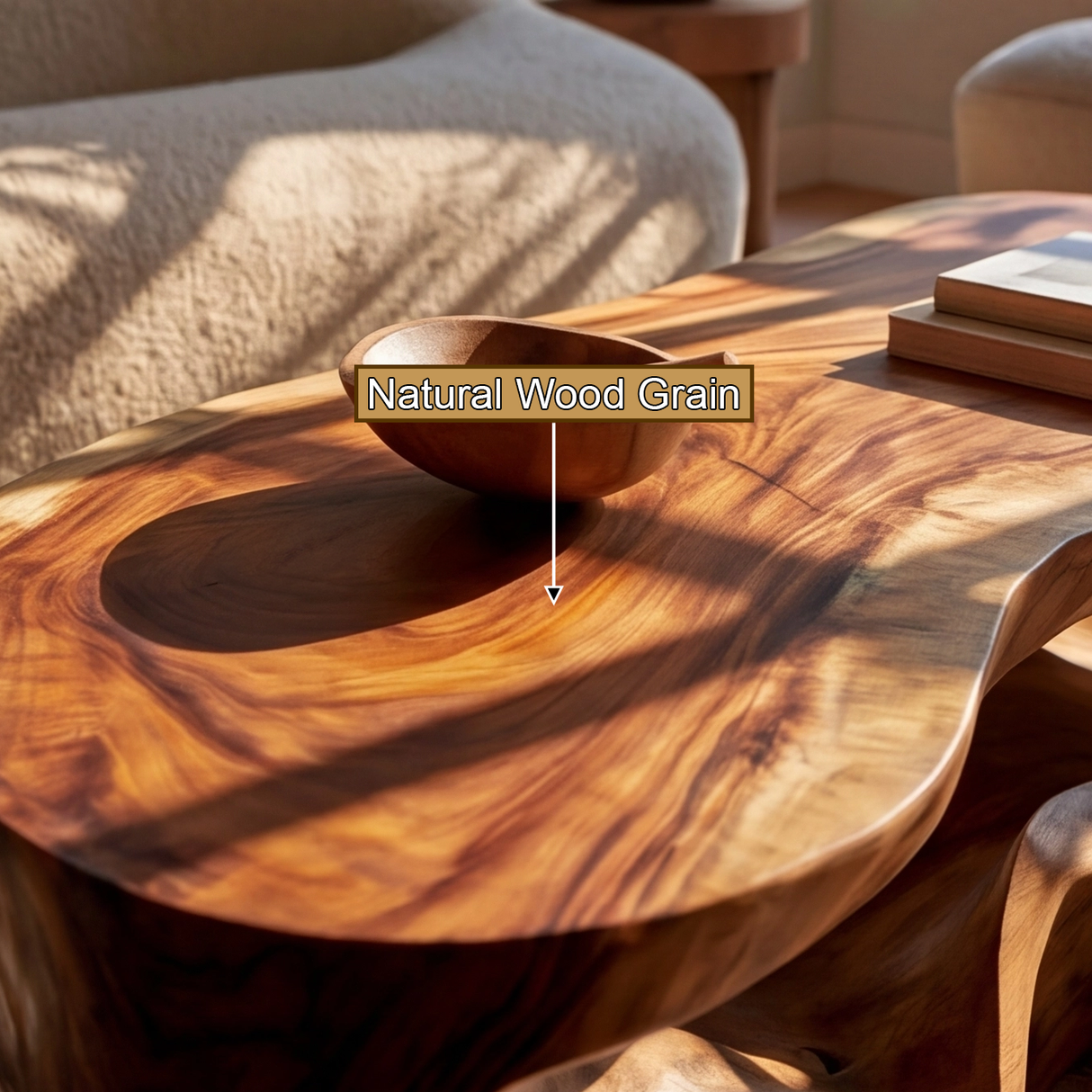 Kaelith Sculpted Solid Wood Coffee Table - TimbeRustic Coffee Table