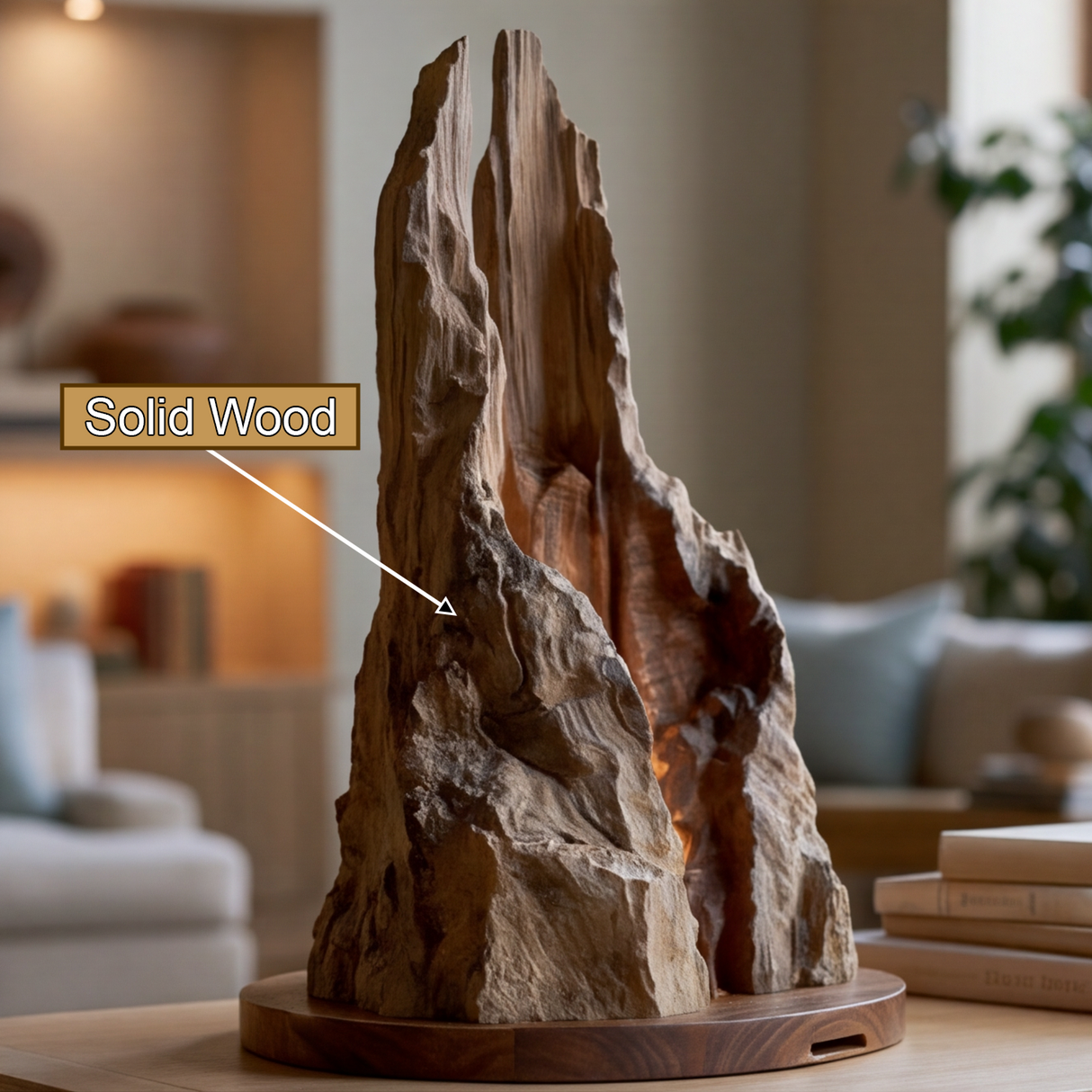 Kaelmont Sculpted Solid Wood Mountain Table Lamp SPA893618