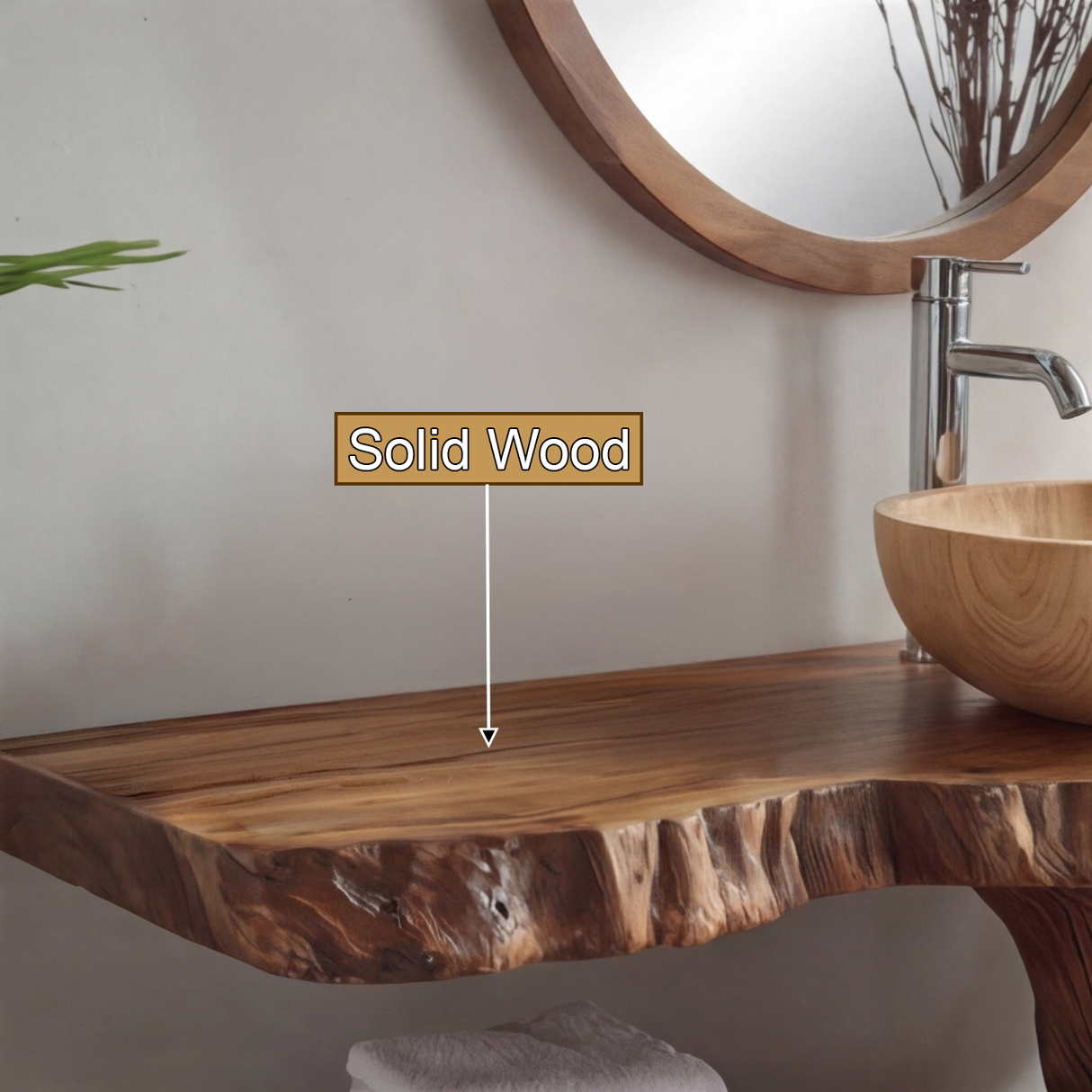 Kaelric Rootform Solid Wood Freestanding Bathroom Vanity with Shelves - Timberustic Freestanding Bathroom Vanity with Shelves