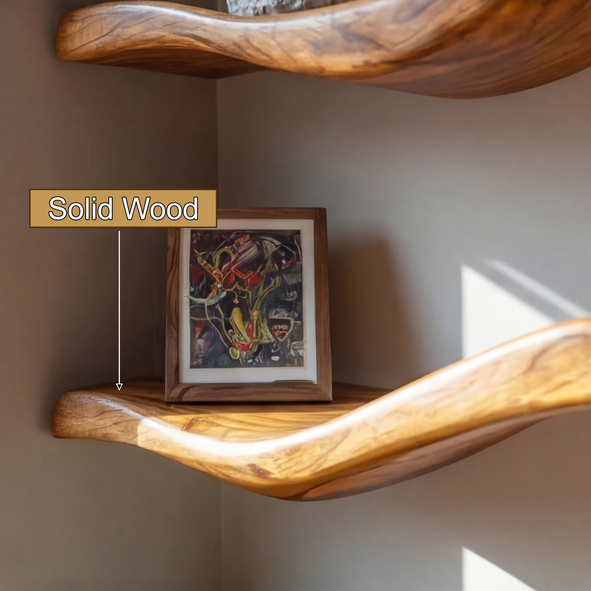 Kaelric Sculpted Solid Wood Floating Shelf SPA963598 - Timberustic Floating Shelf