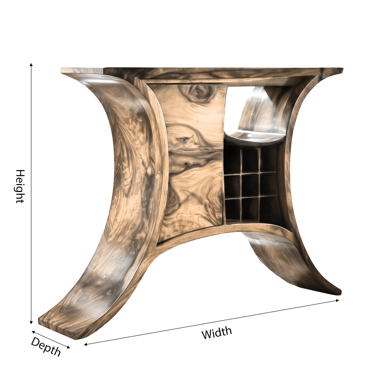 Kaelthor Handcrafted Solid Wood Bar Cabinet
